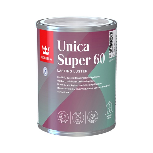 Tikkurila Unica Super 60 / Тиккурила Уника Супер яхтный лак полуглянцевый Tikkurila Unica Super 60 / Тиккурила Уника Супер яхтный лак полуглянцевый